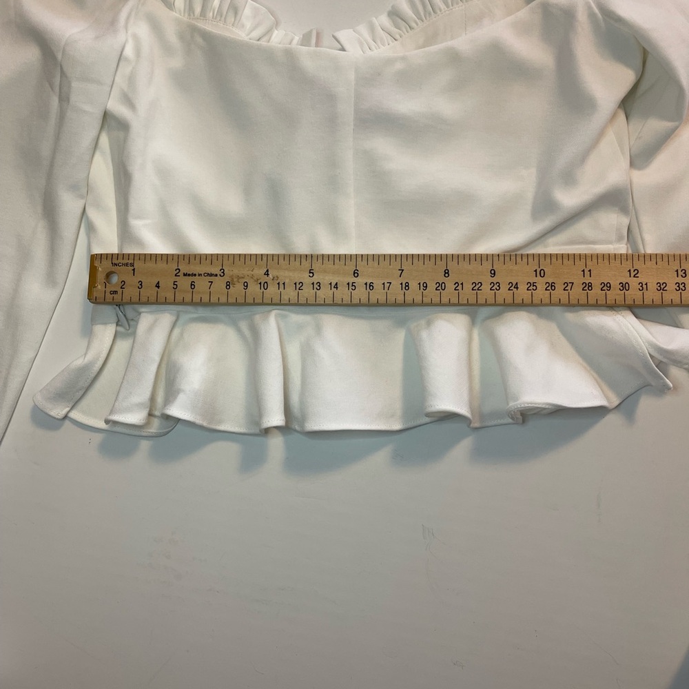 Majorelle Corie Top White Underwire Puff Sleeves Peplum XXS - Picture 14 of 15